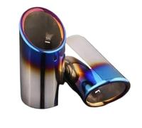 DIQXLGS Terminali Scarico Acciaio Inox Per A3 A4 B8 A6 C6 A5 Q5 Q7 Q3 A1 A8 76mm Accessori Auto(Blu,2 PZ)
