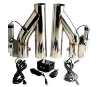 DIQXLGS Tubo A Y In Acciaio Inox 304 Da 2/2.25/2.5/2.75/3 Pollici Con 1 Valvola Di Scarico 2 Tubi Elettrici Pulsante Commutazione Per Bypass Dello Accessori Auto(2.75inch)