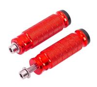 DIQXLGS Universale CNC Alluminio Moto Motocicletta Poggiapiedi Posteriori Set Riposo Racing Pedali Accessori (ROSSO)