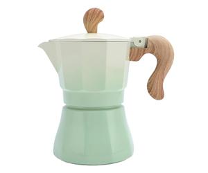 DIRBAK Caffettiera compatta da 150 ml in alluminio con valvola singola per gli amanti del caffè e le piccole famiglie (Verde sfumato)