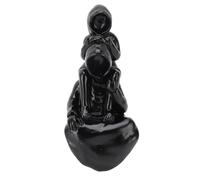 DIRBAK Figurina Nera, Scultura Sintetica di Padre e Figlio per Esposizione Domestica