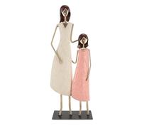 DIRBAK Metal Mother Figurine, Vintage Sculpted Hand Painted Figure, Iron Art Sculpture, Mom Statue, Metal Sculpture Ornament, for Home Decor (Mother and Son)