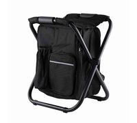 DIRBAK Portable Foldable Ice Chair Cooling Seat with Dual-Shoulder Straps Insulated Ice Pack Stool, Ideal for Fishing and Outdoor Activities, Gel Seat Pad Included (Black)