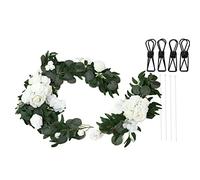 DIRBAK Rose Themed Floral Decor, Reusable Welcome Sign Accent for Wedding Reception And Home Holiday Decorations, Lifelike Foam And Plastic Material, 2 Piece Set with Fasteners (18063-BS)