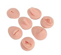 Dirbak Set di pratiche di anatomia in silicone riutilizzabile in silicone - Oreno realistici, occhio, naso, bocca, lingua e unità di lingua per la formazione penetrante e (Tono della pelle leggera)