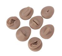 Dirbak Set di pratiche di anatomia in silicone riutilizzabile in silicone - Oreno realistici, occhio, naso, bocca, lingua e unità di lingua per la formazione penetrante e (Tono della pelle profonda)