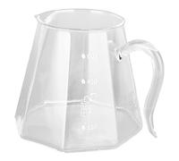 DIRBAK Tazza in vetro per caffè americano con esclusivi manici a becco d'aquila per preparare il caffè perfetto per l'uso in ufficio in casa Vetro borosilicato alto 600 ml Trasparente