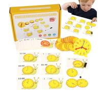 Dire a insegnare all'orologio per bambini, orologio analogico per i bambini che imparano,Orologio analogico in legno portatile | Attività di apprendimento in età prescolare, attività di sviluppo preco