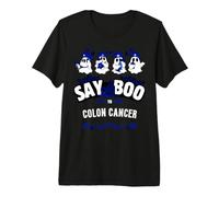 Dire Boo Colon Cancer Awareness Halloween Maglietta Premium