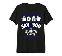 Dire Boo Colorettale Cancro Consapevolezza Halloween Maglietta Premium
