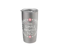Dire no, dolcezza e divertente sarcasmo floreale Bicchiere termico in acciaio inox doppia parete