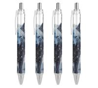 Dire Wolf - Penna a sfera con occhio profondo, penna a sfera per uomini e donne, penne retrattili da 0,5 mm, blu con stampa divertente, 4 pezzi come foto 2