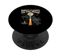Direct Flights to the Moon Florida Space Coast Retro PopSockets PopGrip Adesivo