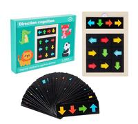 Direction Puzzle - Wooden Direction Learning Brain Teaser, Cognitive Board Game Learning Brain Teaser Shape Matching Educational Toy for Preschool Girls Kids