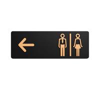 Directional Restroom Sign - Left and Right Wall Sticker | Waterproof PVC Adhesive Label with Clear Icons, Office Bathroom Wayfinding Marker for Shops Hotels and Public Areas