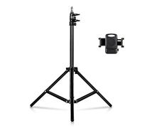 Diretta streaming Pavimento Tripode, Koukou 160cm Alluminio Portatile leggero Regolabile retrattile Viaggio Ragno con il supporto del telefono per smartphone, Telecamera, Led Ring Light