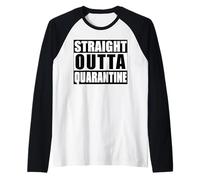 Direttamente Fuori Quarantena Vintage Distressed City Maglia con Maniche Raglan