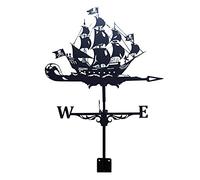 direzione del vento, Banderuola for giardino in metallo con indicatore creativo della direzione del vento a forma di barca a vela, banderuola in acciaio inossidabile, decorazioni artistiche da giardin