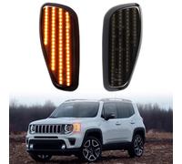 Direzione Indicatore 2pcs LED Indicatore Laterale Della Lampada Segnale Girata Ripetitore Lampeggiante Indicatore Luce Per Jeep Per Renegade 2014 2015 2016-2021(BU) Indicatori Direzione(Amber-4 LED)
