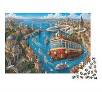 Dirigibile volante steampunk Puzzle 1000 Pezzi,Sfida Impossibile,Gioco Educativo,Cartone Di Qualità,dai 14 Anni,Adulti E Ragazzi,Decorazione Casa,Idea Regalo,Antistress 70x50cm