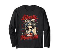 Diritti dello Sparkler della Donna retrò patriottica Maglia a Manica