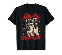 Diritti dello Sparkler della Donna retrò patriottica Maglietta