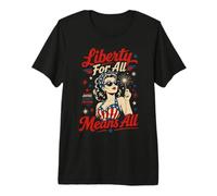 Diritti dello Sparkler della Donna retrò patriottica Maglietta Premium