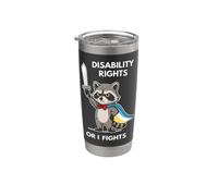 Diritti di disabilità o combatte Cartoon Racoon Hero Racoon Bicchiere termico in acciaio inox doppia parete