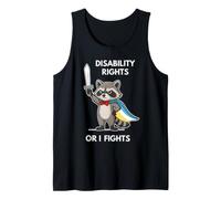 Diritti di disabilità o combatte Cartoon Racoon Hero Racoon Canotta