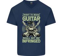 Diritto Di Portare Chitarra Rock N Roll Musica T-Shirt In Cotone A V Per Uomo
