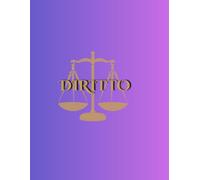 DIRITTO: Edizione Piuma d'Oro - Quaderno a righe A4, alta qualità, colore blu gradiente magenta per appunti di diritto - Premium Lined Notebook for Law Notes, Made in Italy.