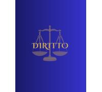DIRITTO: Edizione Piuma d'Oro - Quaderno a righe A4, alta qualità, colore nero gradiente blu per appunti di diritto - Premium Lined Notebook for Law Notes, Made in Italy
