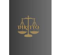 DIRITTO: Edizione Piuma d'Oro - Quaderno a righe A4, alta qualità, colore nero gradiente grigio per appunti di diritto - Premium Lined Notebook for Law Notes, Made in Italy.