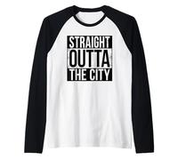 Diritto sulla Città Maglia con Maniche Raglan
