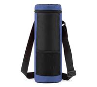 DirkFigge Borsa termica per bottiglie di vino, borsa termica singola per bottiglie di vino, con tracolla regolabile, per viaggi, picnic, spiaggia, ottimo regalo per gli amanti del vino, Blu, moderno