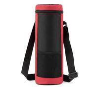 DirkFigge Borsa termica per bottiglie di vino, borsa termica singola per bottiglie di vino, con tracolla regolabile, per viaggi, picnic, spiaggia, ottimo regalo per gli amanti del vino, Rosso, moderno