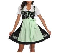 Dirndl Abito da donna nero, abito tradizionale bavarese, con camicetta tradizionale Dirndl, 3 pezzi, elegante vestito bavarese, per Oktoberfest