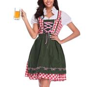 Dirndl - Abito tradizionale bavarese da donna, classico, con grembiule in pizzo, 2 pezzi, elegante, abito tradizionale bavarese, raffinato vestito bavarese per Oktoberfest