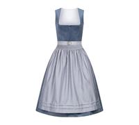 Dirndl - Abito tradizionale bavarese da donna, colore blu, verde, con grembiule Dirndl, 2 pezzi, costume tradizionale bavarese, per Oktoberfest