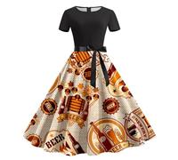 Dirndl - Abito tradizionale bavarese da donna, costume tradizionale Dirndl, set completo per Oktoberfest, per feste, Dirndl, taglie grandi, maxi abito tradizionale Dirndl, giallo., XL