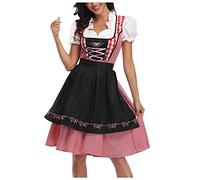 Dirndl - Abito tradizionale bavarese da donna, stile bavarese, stile bavarese, con motivo floreale, per costume tradizionale bavarese, con grembiule Dirndl, Nero #2., XL