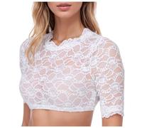 Dirndl Bluse Spitze da Donna - Camicia Bavarese Donna Dirndl Bella Corto Tedesco Oktoberfest Bavarese Camicie Midi Pizzo Sexy Comoda Tradizionale Camicia Costume Oktoberfest