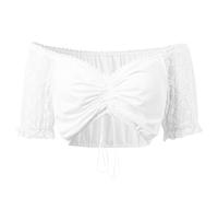 Dirndl Camicetta da donna a maniche ad ali - Camicetta tradizionale Dirndl bianco maniche ad ala Dirndl Dirndl camicetta Dirndl camicetta tradizionale bavarese con scollo a V, #2 bianco, S
