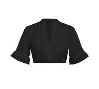 Dirndl Camicetta da donna a maniche ad ali - Camicetta tradizionale Dirndl bianco maniche ad ala Dirndl Dirndl camicetta Dirndl camicetta tradizionale bavarese con scollo a V, # 1 nero, S