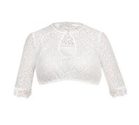 Dirndl - Camicetta da donna a maniche corte, con maniche corte, elegante camicetta in pizzo, #3 bianco., S