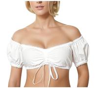 Dirndl Camicetta da donna con pizzo, per costume tradizionale bavarese, per Oktoberfest, bella elegante camicetta in pizzo, abbigliamento sexy e classico, beige., S