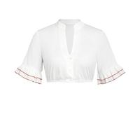Dirndl Camicetta da donna in cotone bianco, con coulisse, camicetta tradizionale Dirndl, camicia a mezza manica, #2-arancione, S