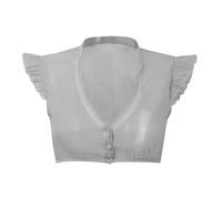 Dirndl Camicetta da donna in pizzo, colore bianco, con maniche ad ali, elegante camicetta Dirndl, chiusura alta, con bottoni, per costume tradizionale bavarese, alla moda, per Oktoberfest