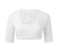 Dirndl, camicia da donna a maniche corte, in cotone, a maniche corte, per costume tradizionale bavarese, Dirndl, a mezza manica, per Oktoberfest, #1 bianco, S