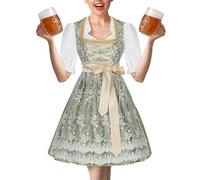 Dirndl da donna di Halloween, abito Dirndl 'Oktoberfest, Costume cosplay da donna di Halloween, Oktoberfest bavarese tedesco vestire il grembiule a camicetta per giochi di ruolo, teatro